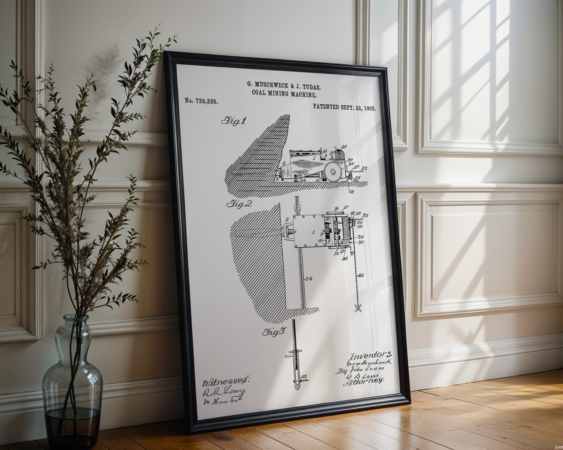 Coal Mining Machine 1903 Patent Poster - GroovyGrove