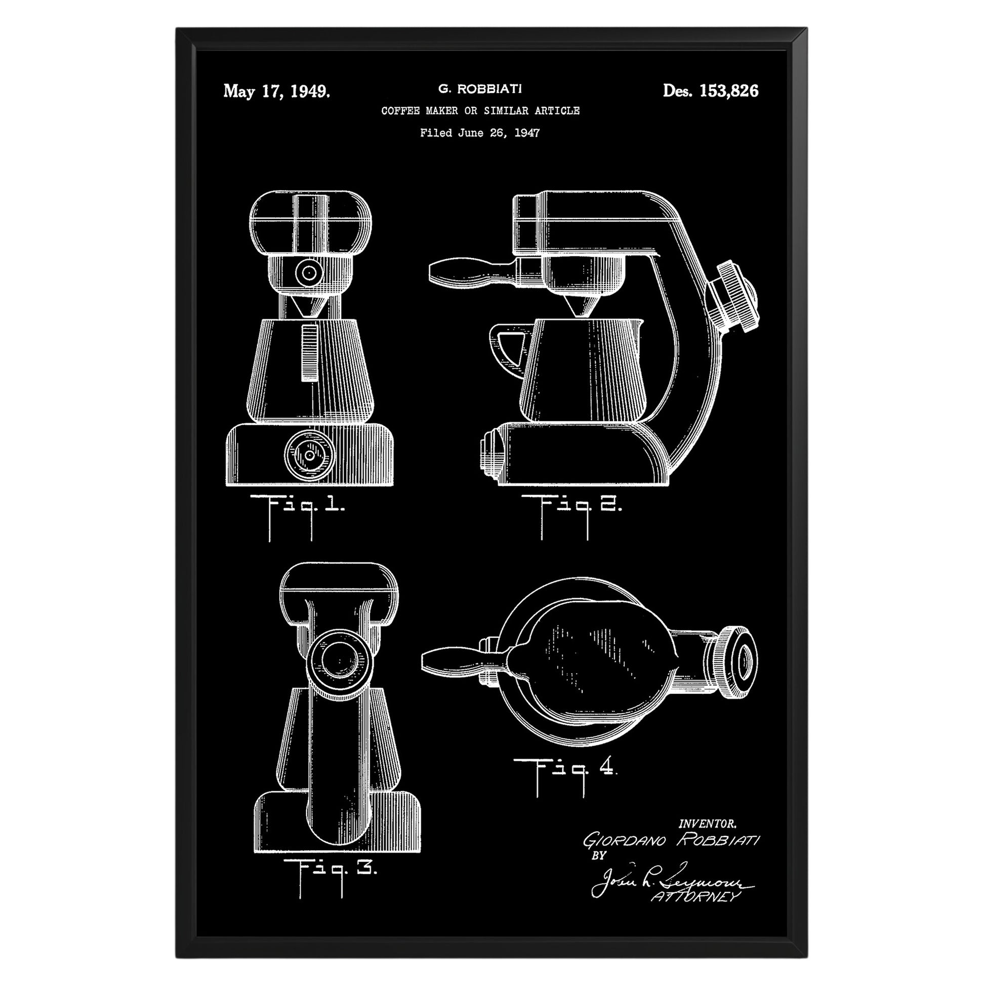 Coffee Maker 1949 Patent Poster - GroovyGrove