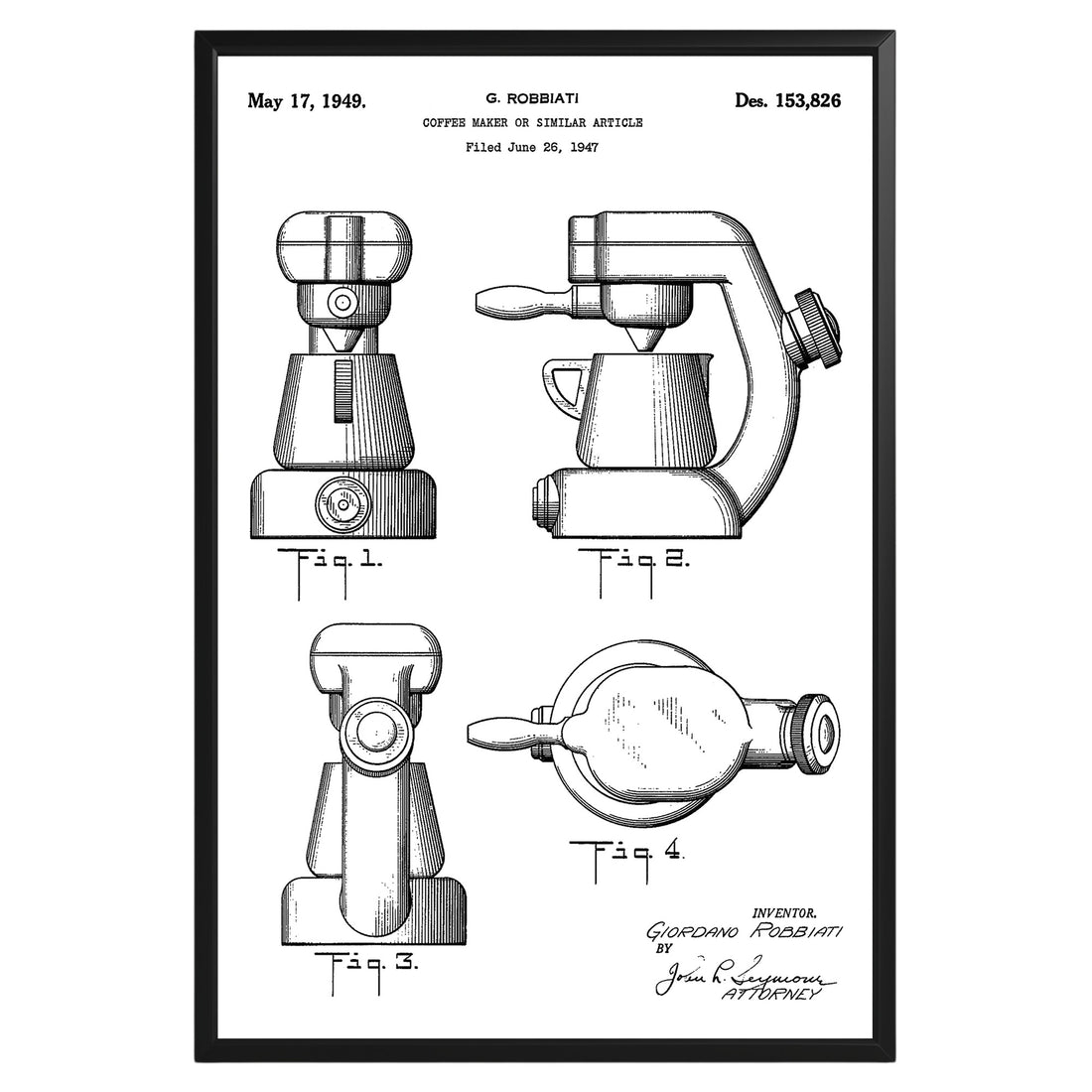 Coffee Maker 1949 Patent Poster - GroovyGrove