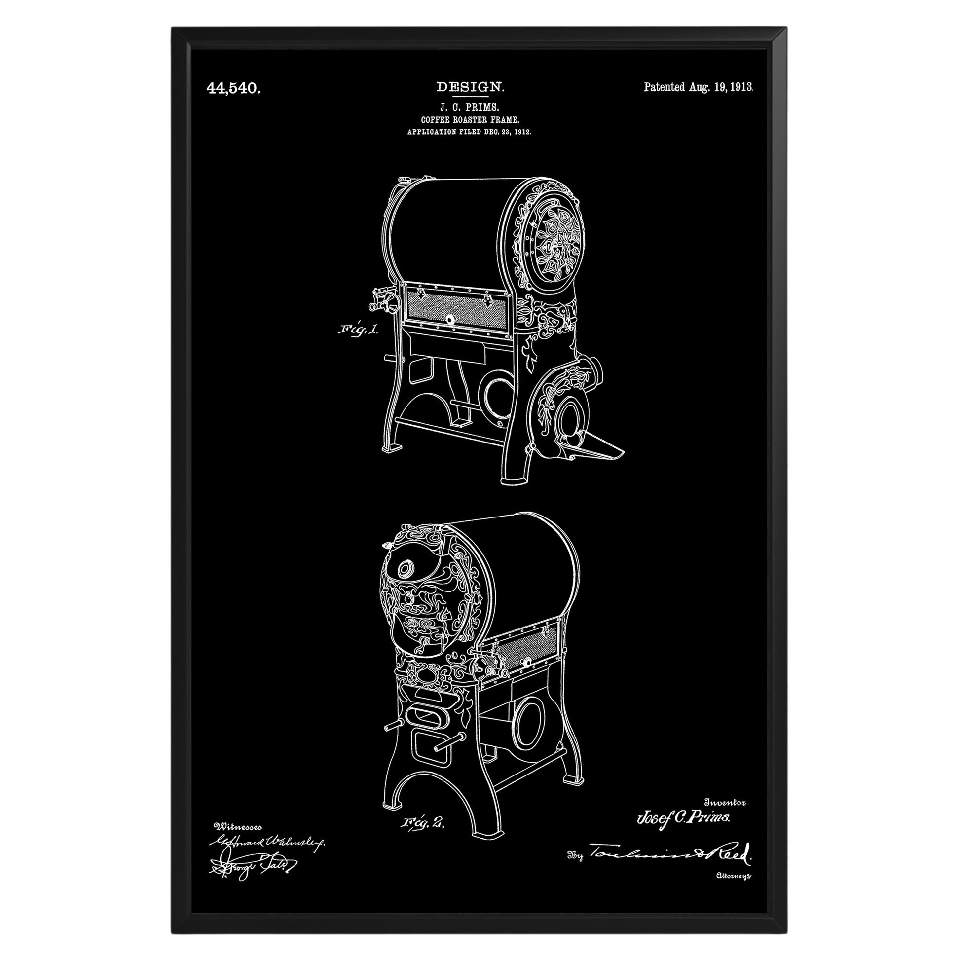 Coffee Roaster 1913 Patent Poster - GroovyGrove