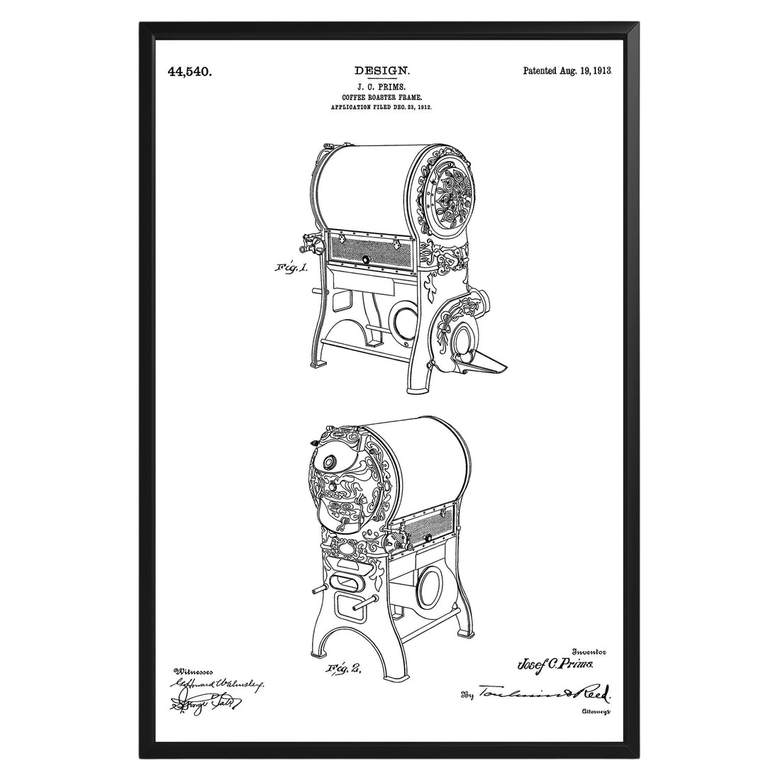 Coffee Roaster 1913 Patent Poster - GroovyGrove