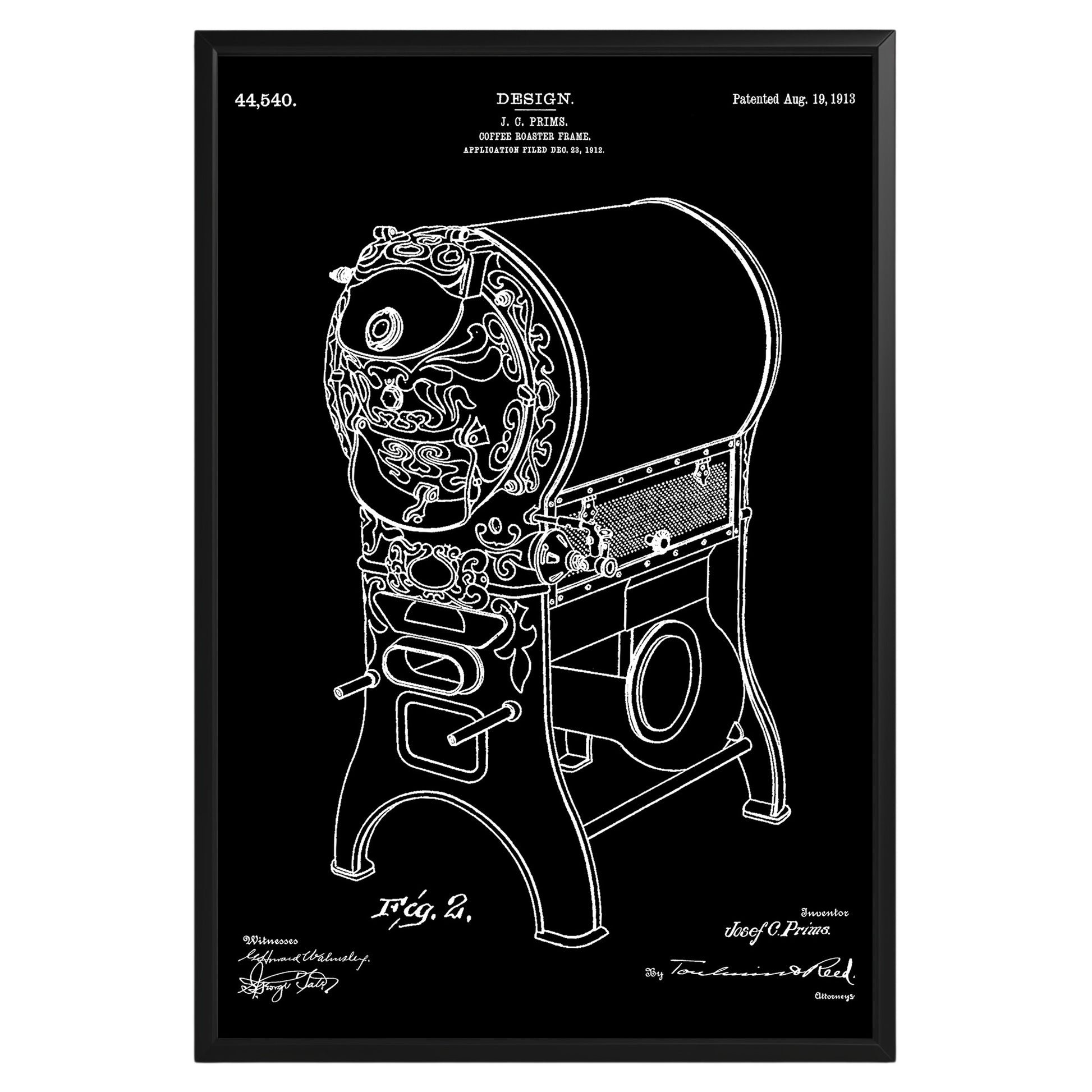 Coffee Roaster 1913 Patent Poster - GroovyGrove