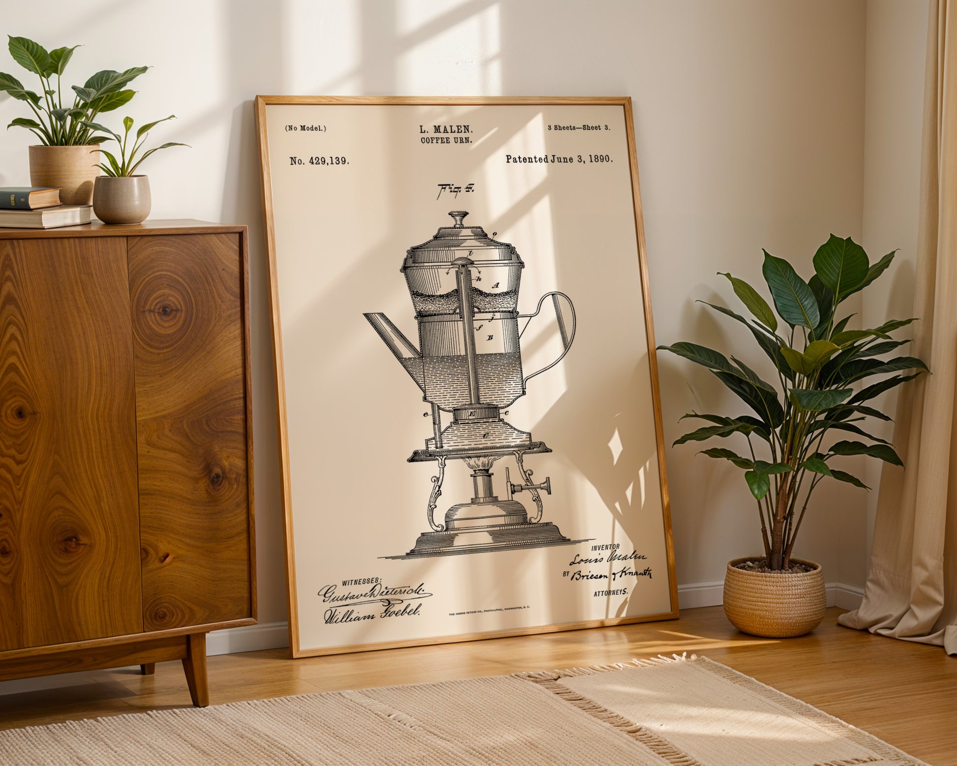 Coffee Urn 1890 Patent Poster - GroovyGrove