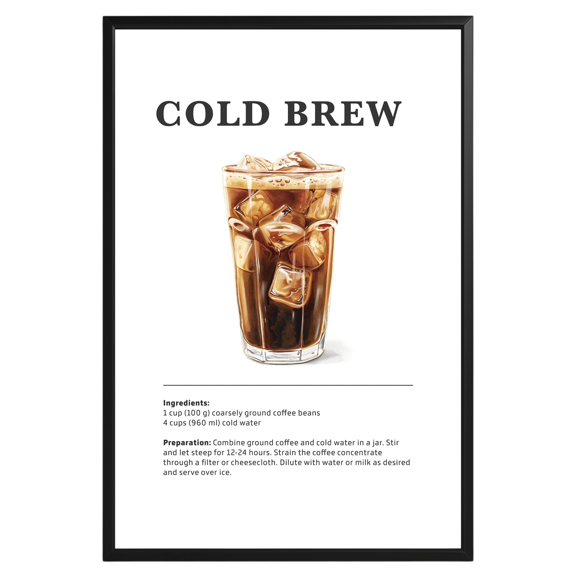 Cold Brew Coffee Recipe Poster - GroovyGrove