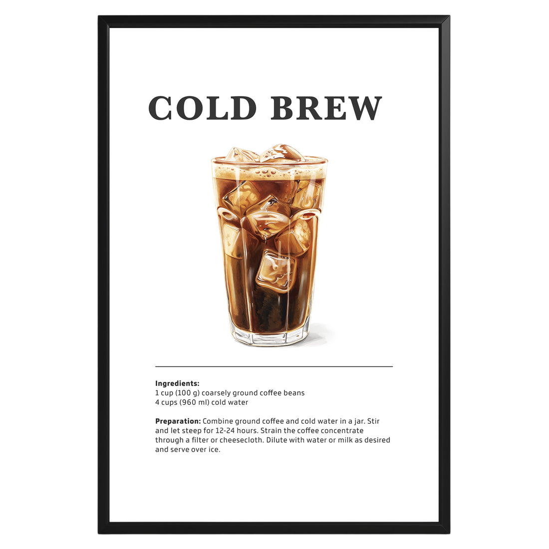 Cold Brew Coffee Recipe Poster - GroovyGrove