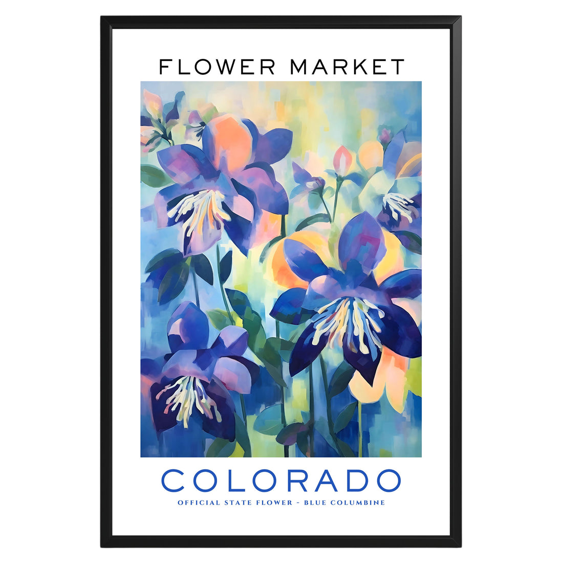 Colorado State Flower Market Poster - GroovyGrove