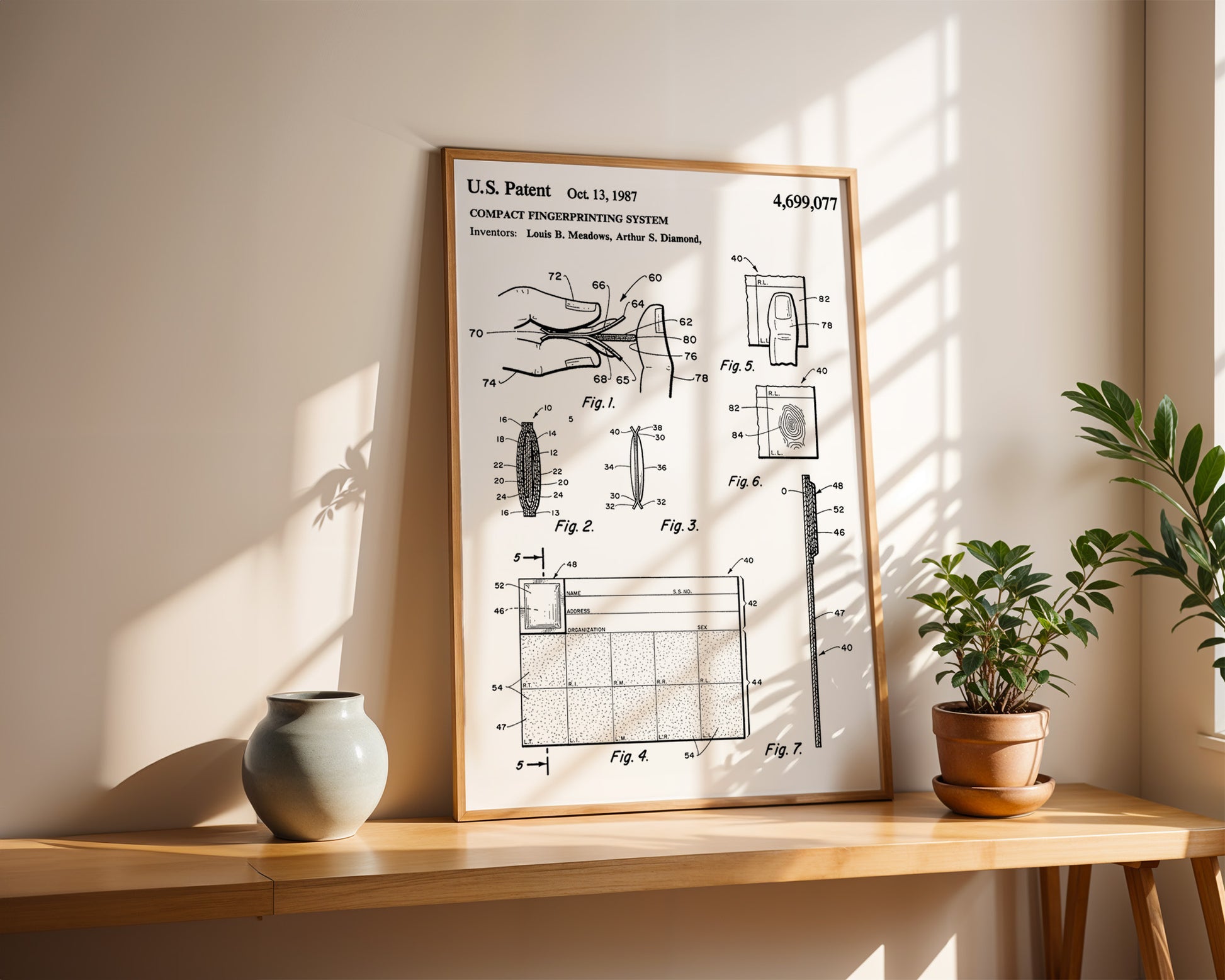 Compact Fingerprinting System 1987 Patent Poster - GroovyGrove