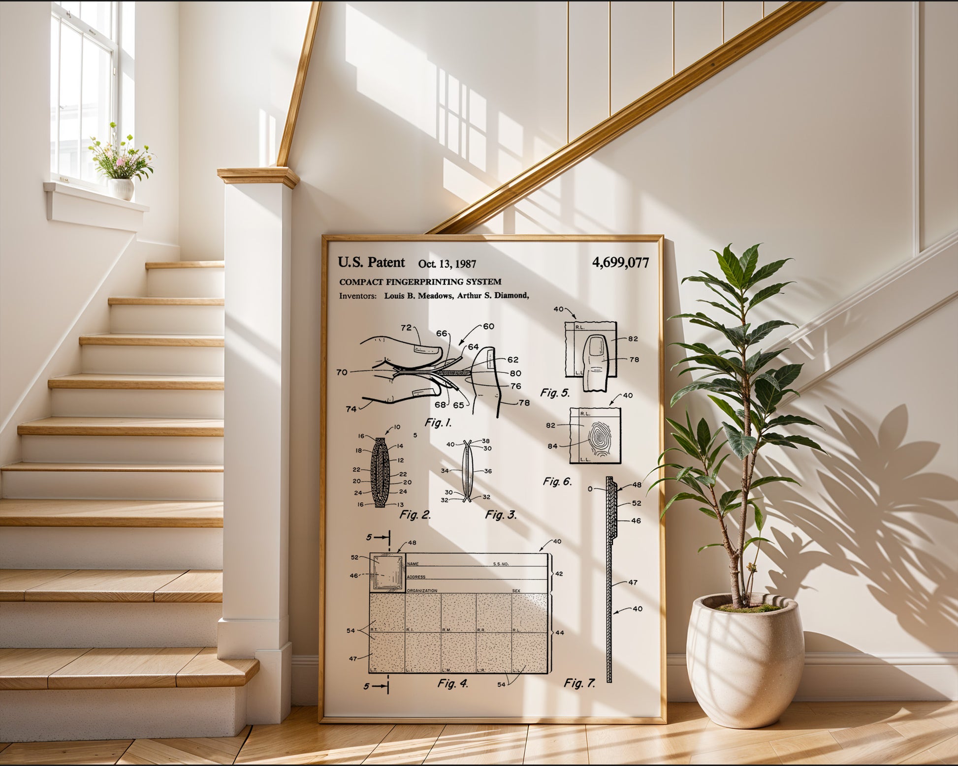 Compact Fingerprinting System 1987 Patent Poster - GroovyGrove