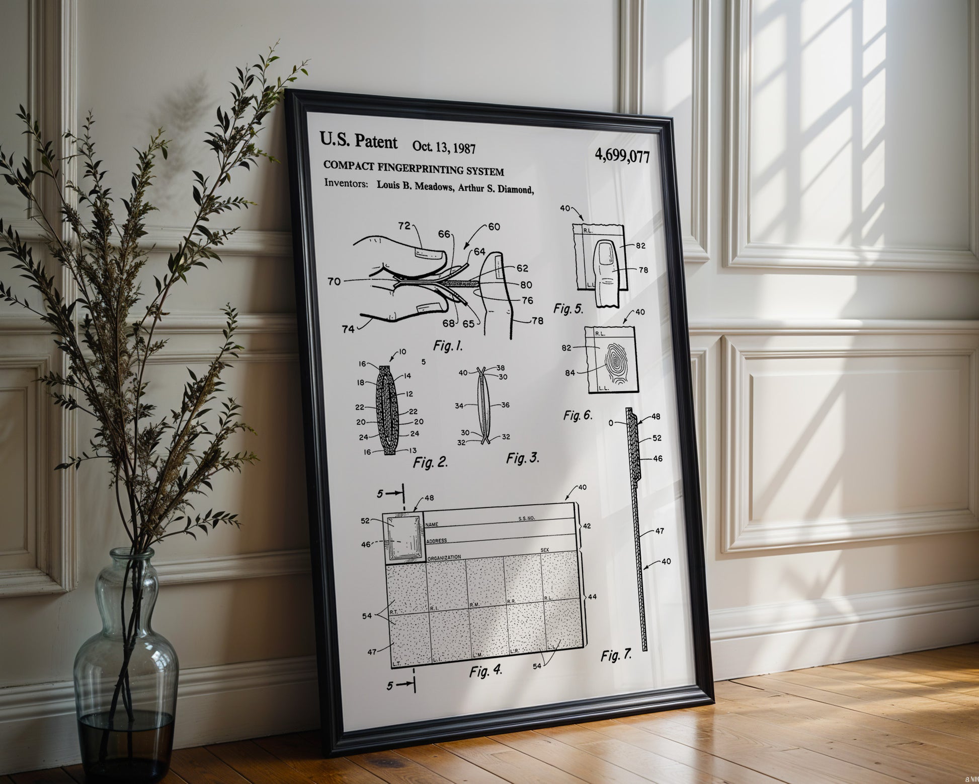 Compact Fingerprinting System 1987 Patent Poster - GroovyGrove