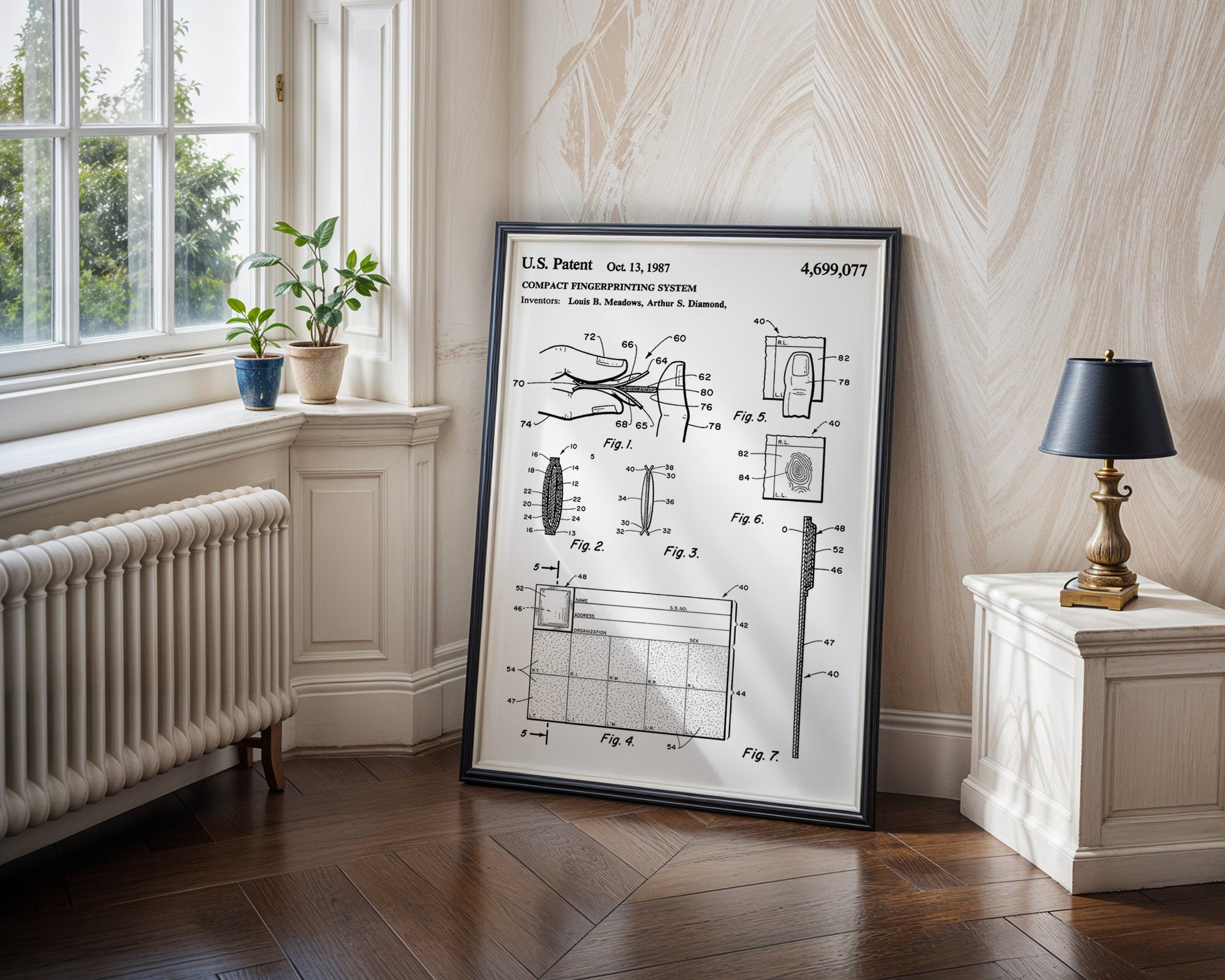 Compact Fingerprinting System 1987 Patent Poster - GroovyGrove