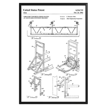 Concrete Screed 1982 Patent Poster - GroovyGrove