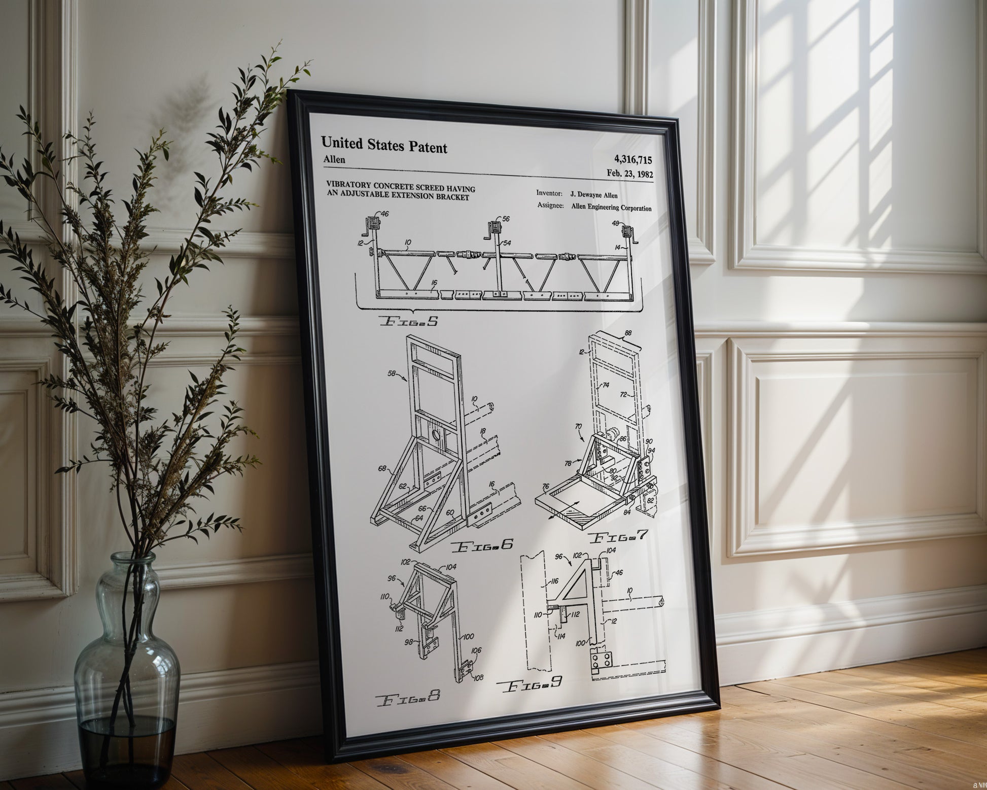 Concrete Screed 1982 Patent Poster - GroovyGrove