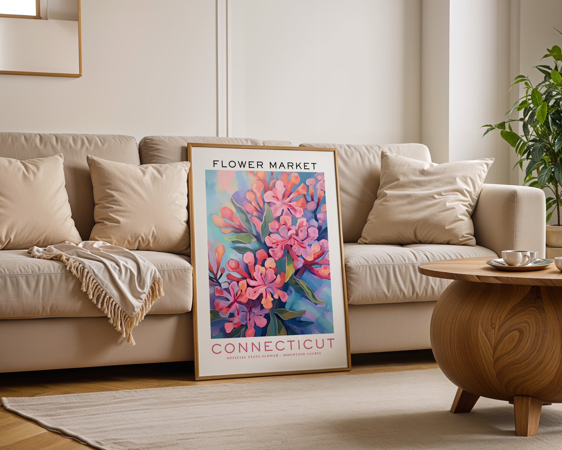 Connecticut State Flower Market Poster - GroovyGrove