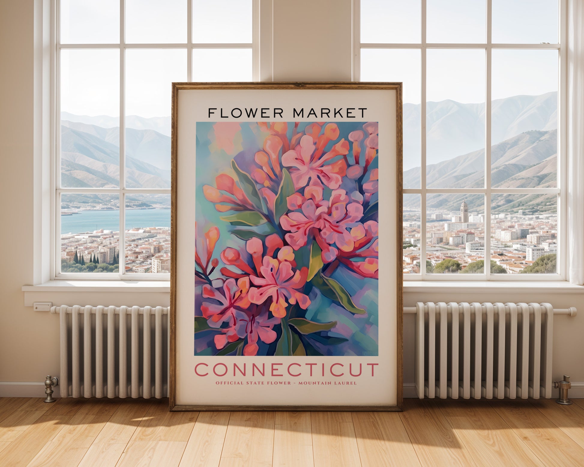 Connecticut State Flower Market Poster - GroovyGrove