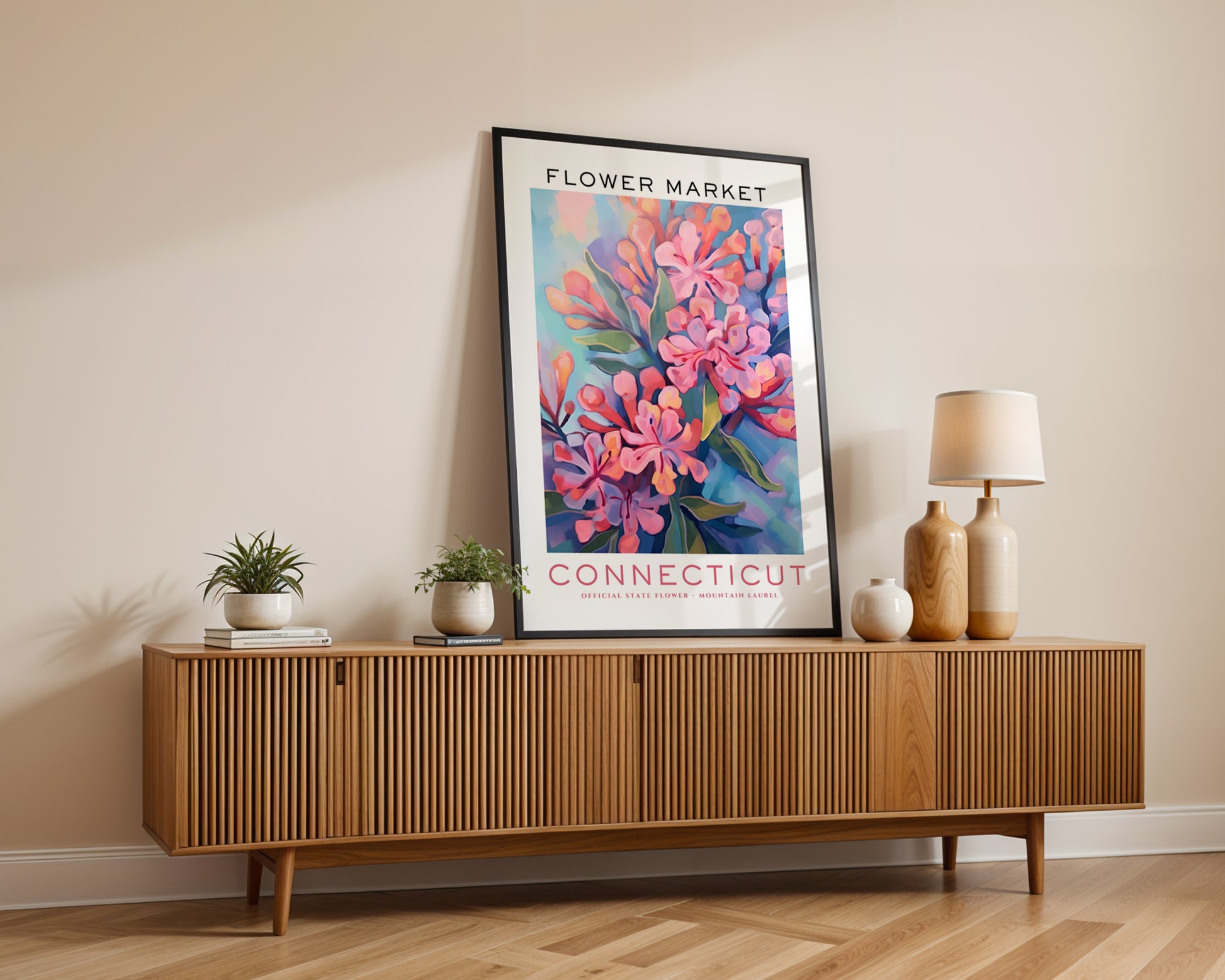 Connecticut State Flower Market Poster - GroovyGrove