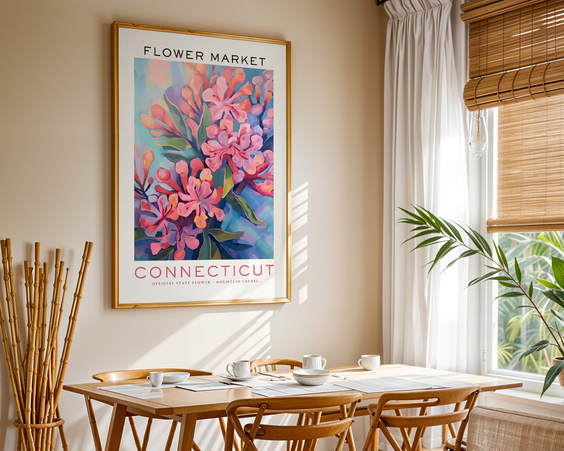 Connecticut State Flower Market Poster - GroovyGrove