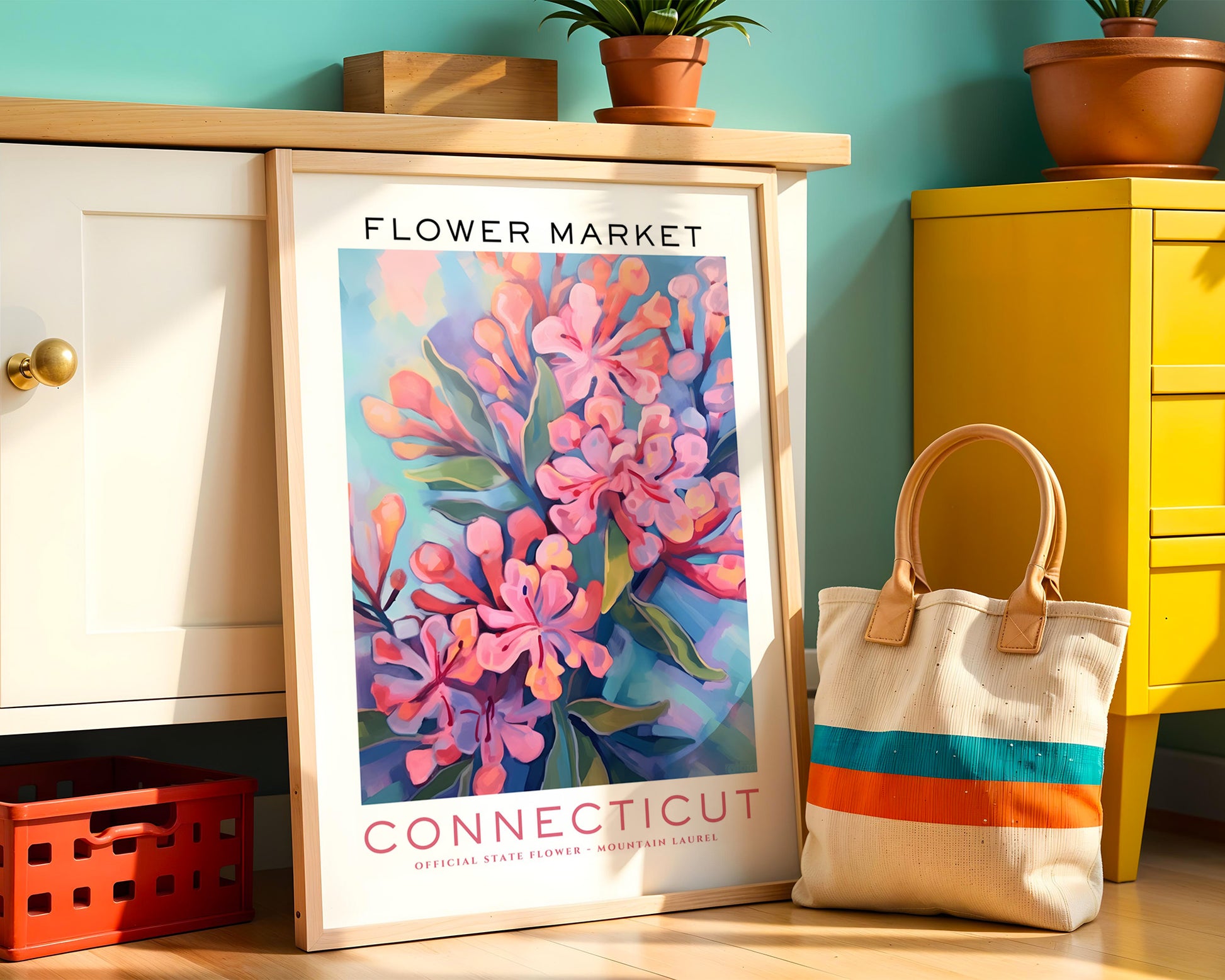 Connecticut State Flower Market Poster - GroovyGrove