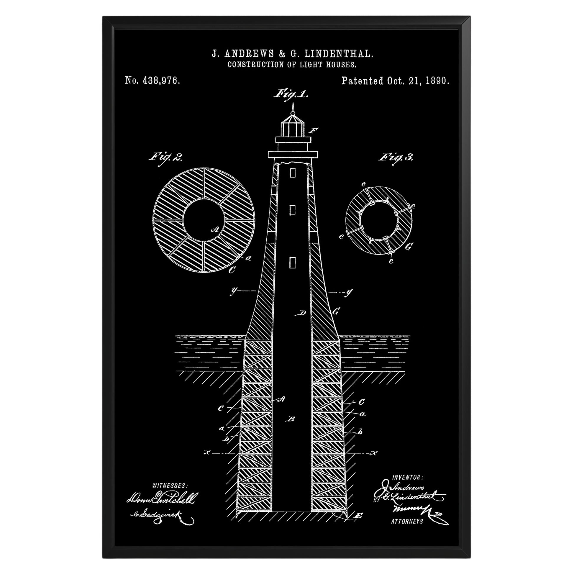 Construction Of Lighthouse 1890 Patent Poster - GroovyGrove