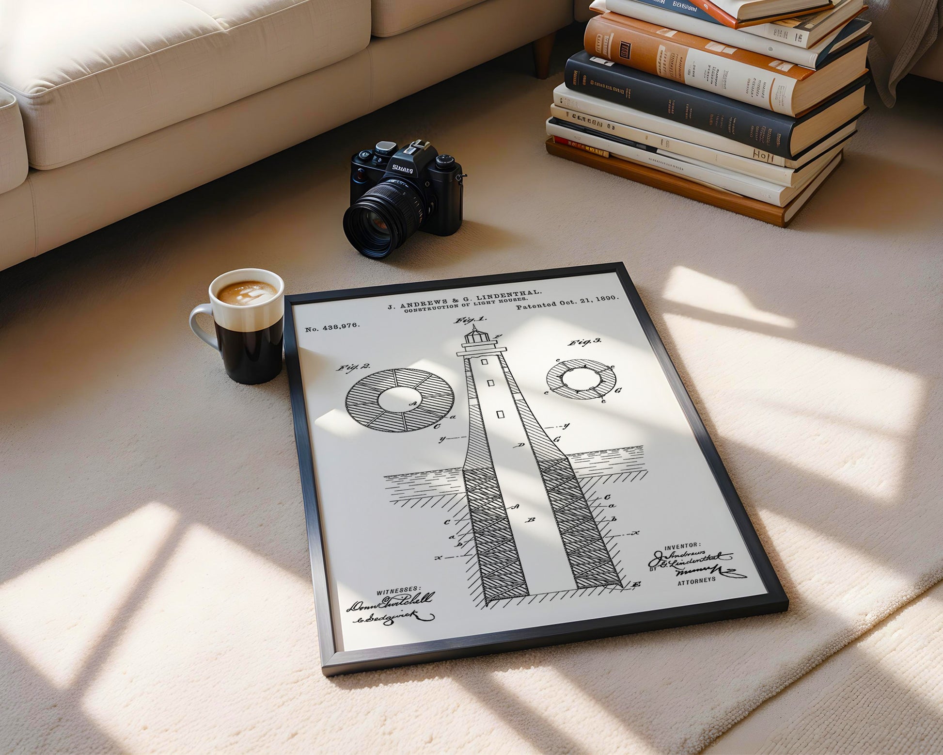 Construction Of Lighthouse 1890 Patent Poster - GroovyGrove