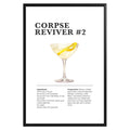 Corpse Reviver No.2 Cocktail Recipe Poster - GroovyGrove