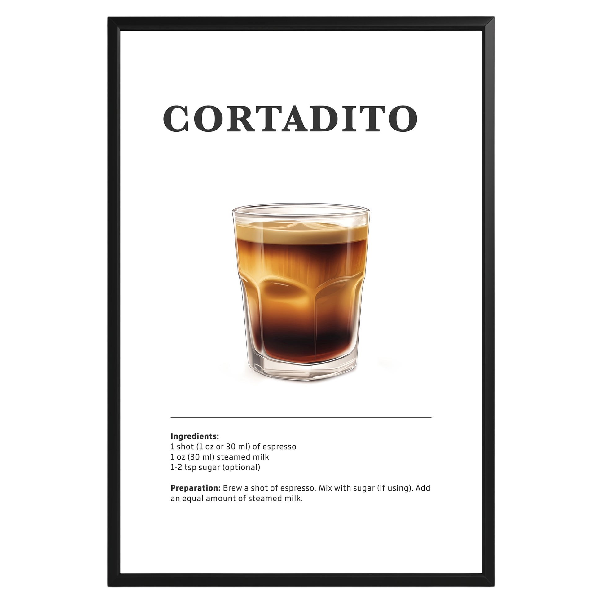 Cortadito Coffee Recipe Poster - GroovyGrove