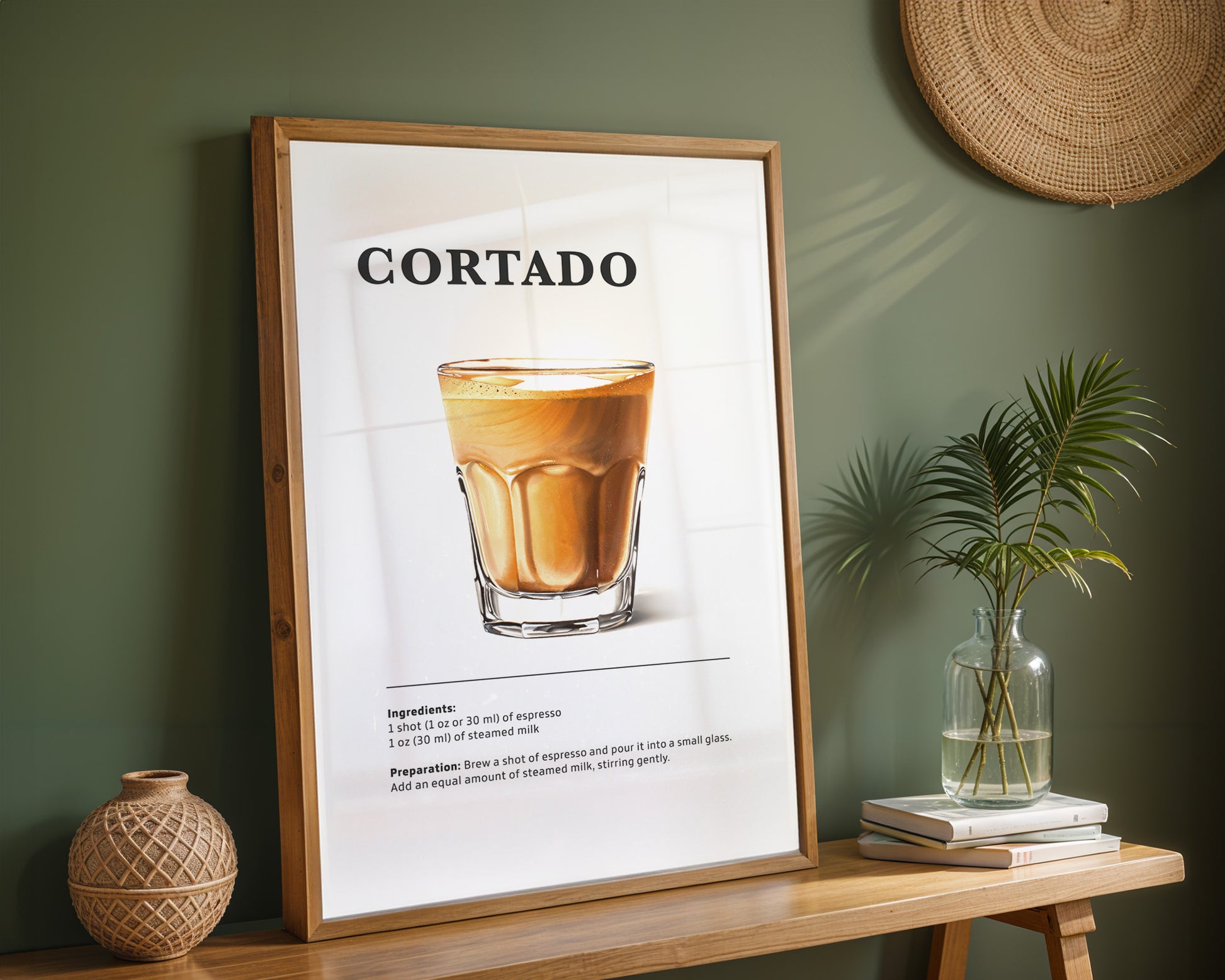 Cortado Coffee Recipe Poster - GroovyGrove