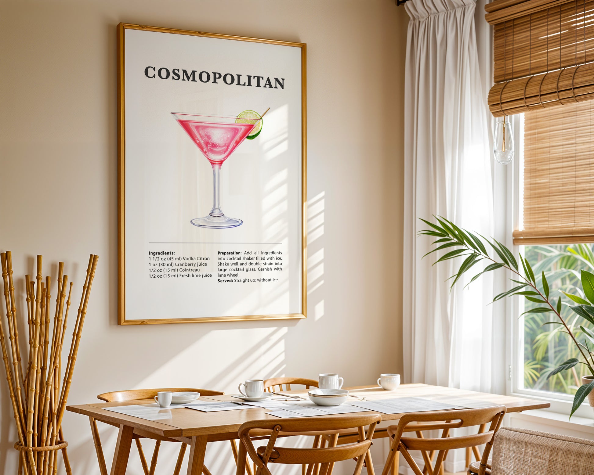 Cosmopolitan Cocktail Recipe Poster - GroovyGrove