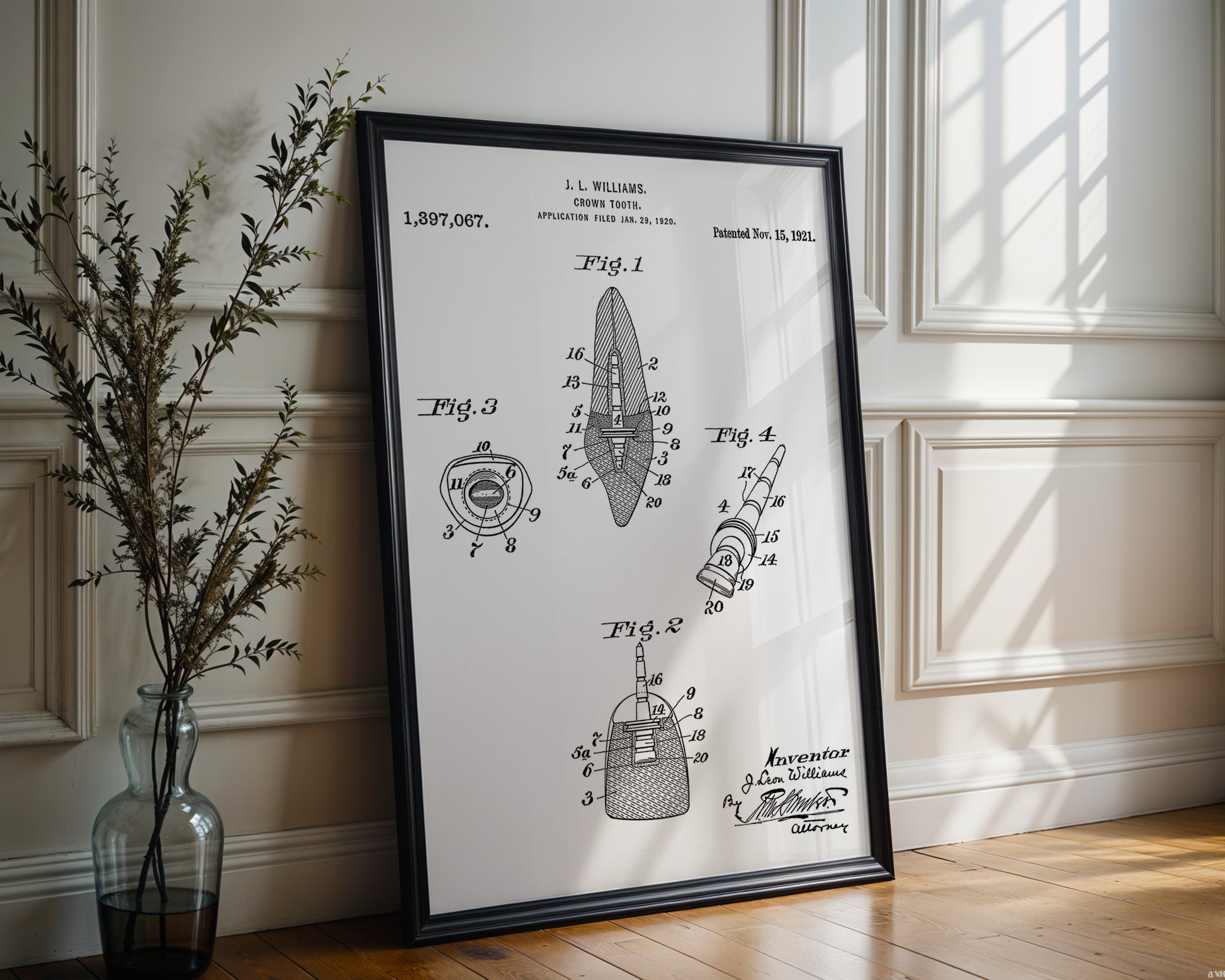 Crown Tooth 1921 Patent Poster - GroovyGrove