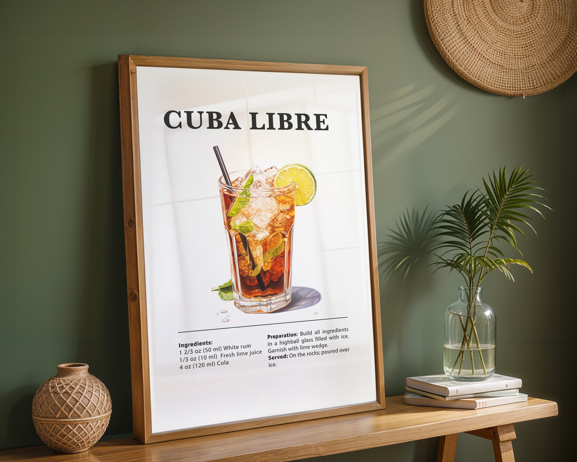 Cuba Libre Cocktail Recipe Poster - GroovyGrove