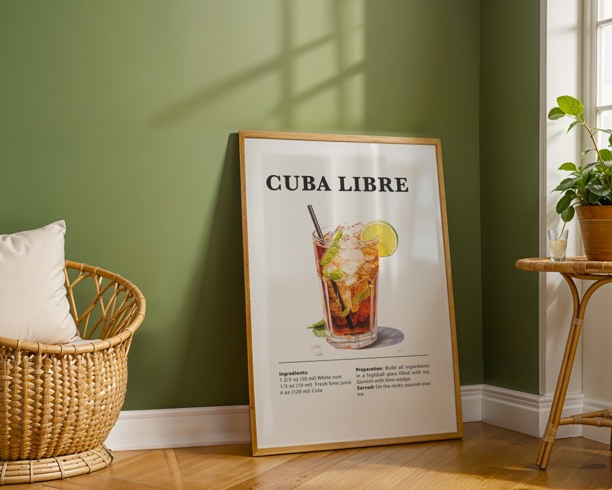 Cuba Libre Cocktail Recipe Poster - GroovyGrove