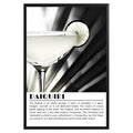 Daiquiri Cocktail Black and White Poster - GroovyGrove