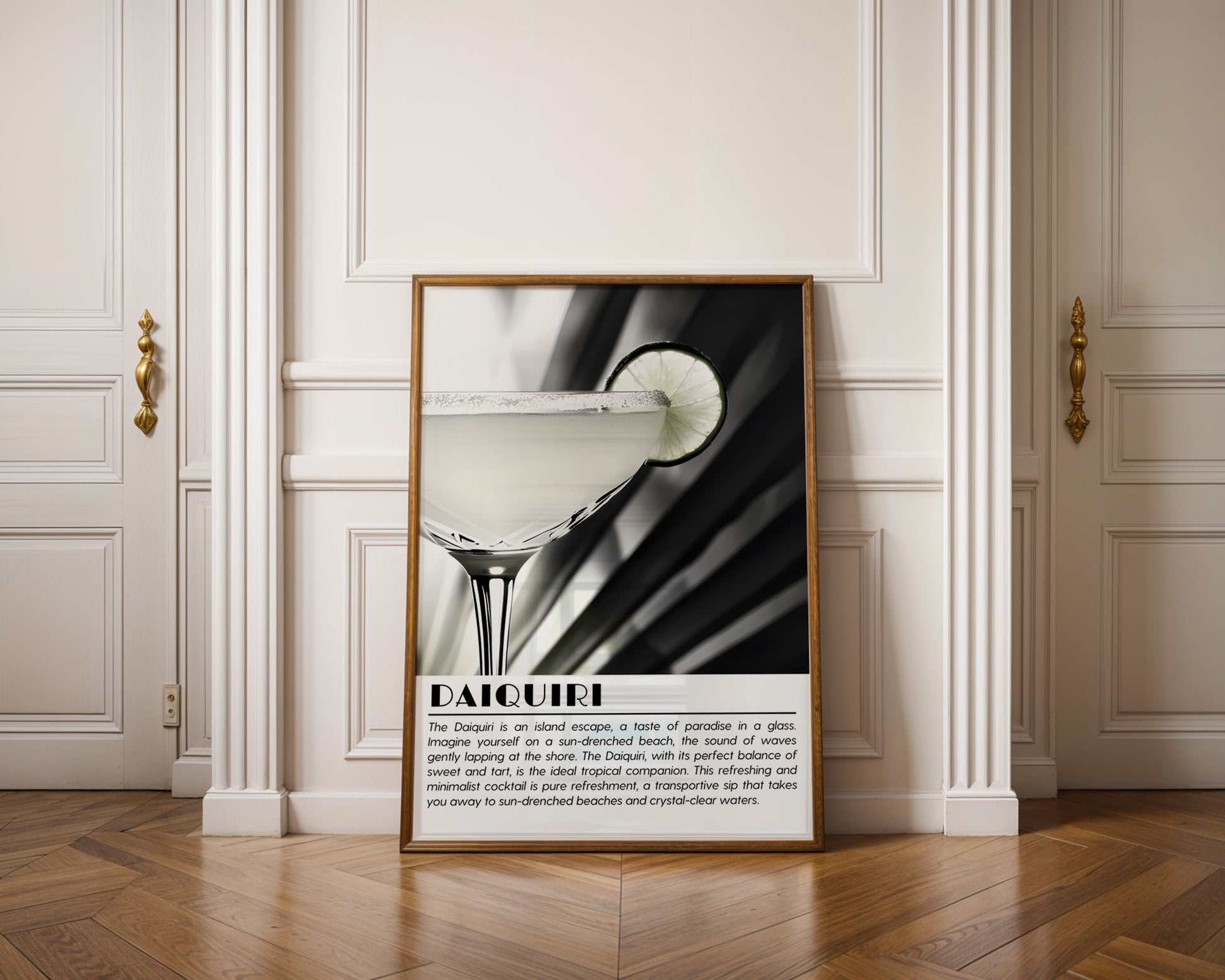 Daiquiri Cocktail Black and White Poster - GroovyGrove