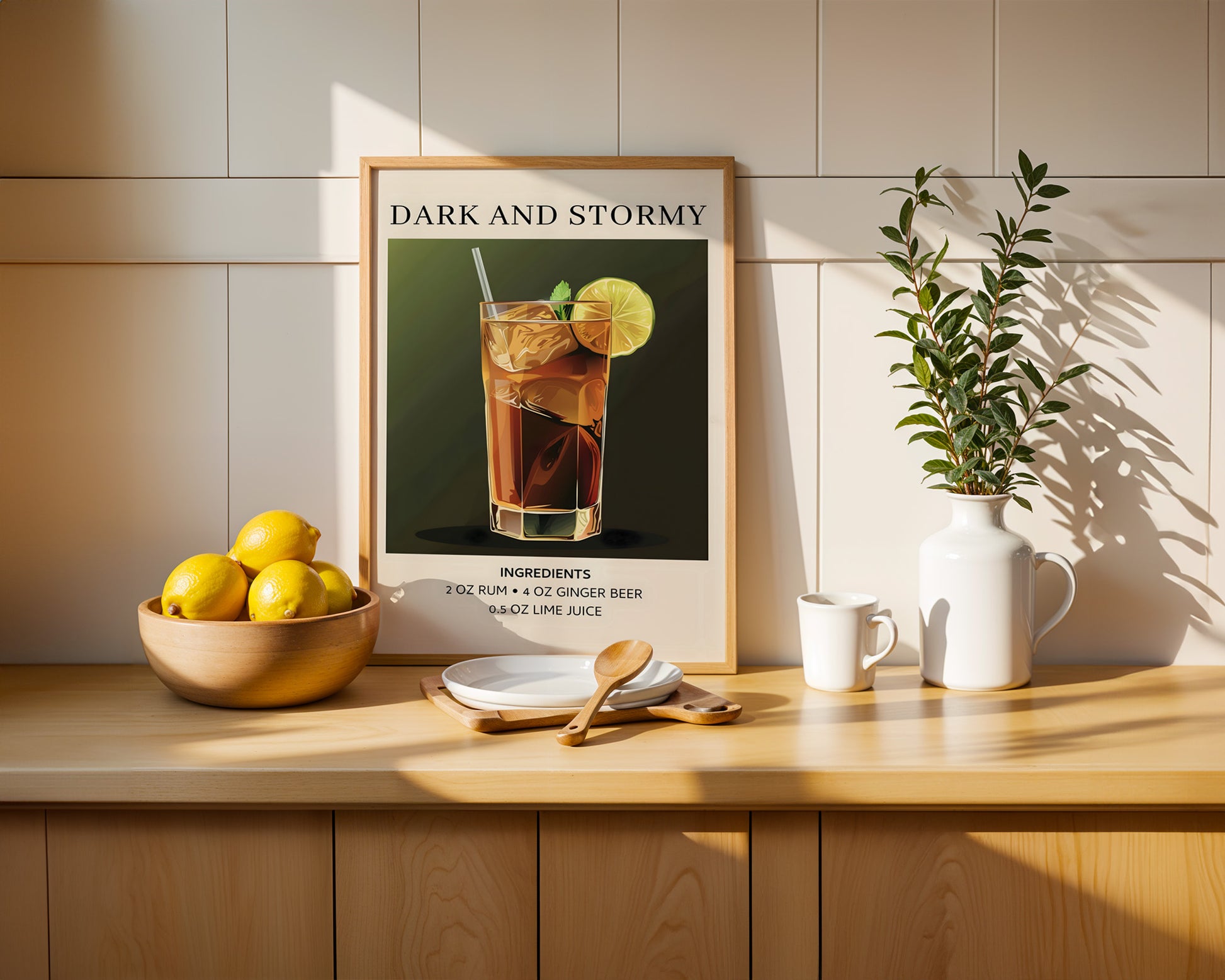 Dark and Stormy Vintage Cocktail Poster - GroovyGrove