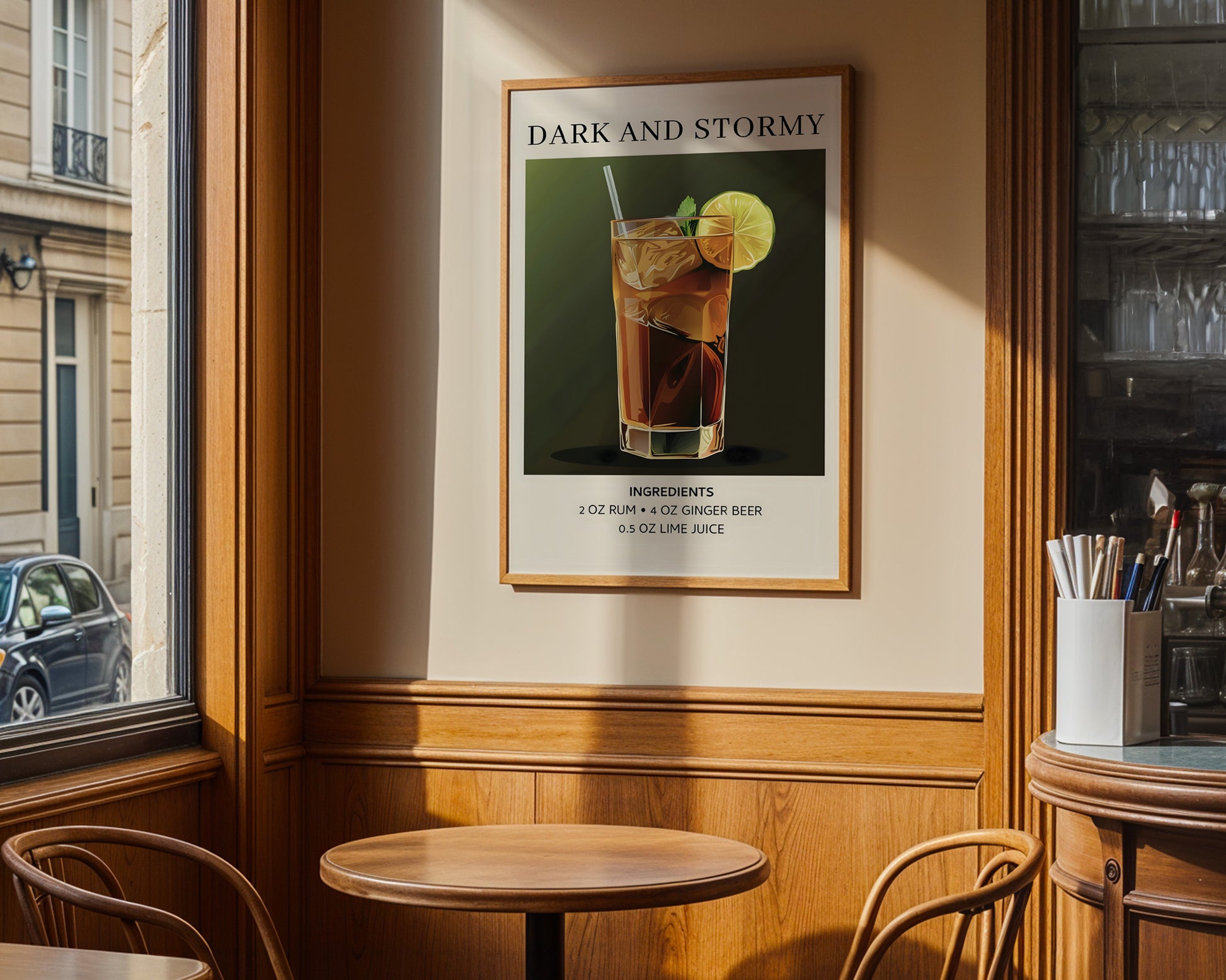 Dark and Stormy Vintage Cocktail Poster - GroovyGrove