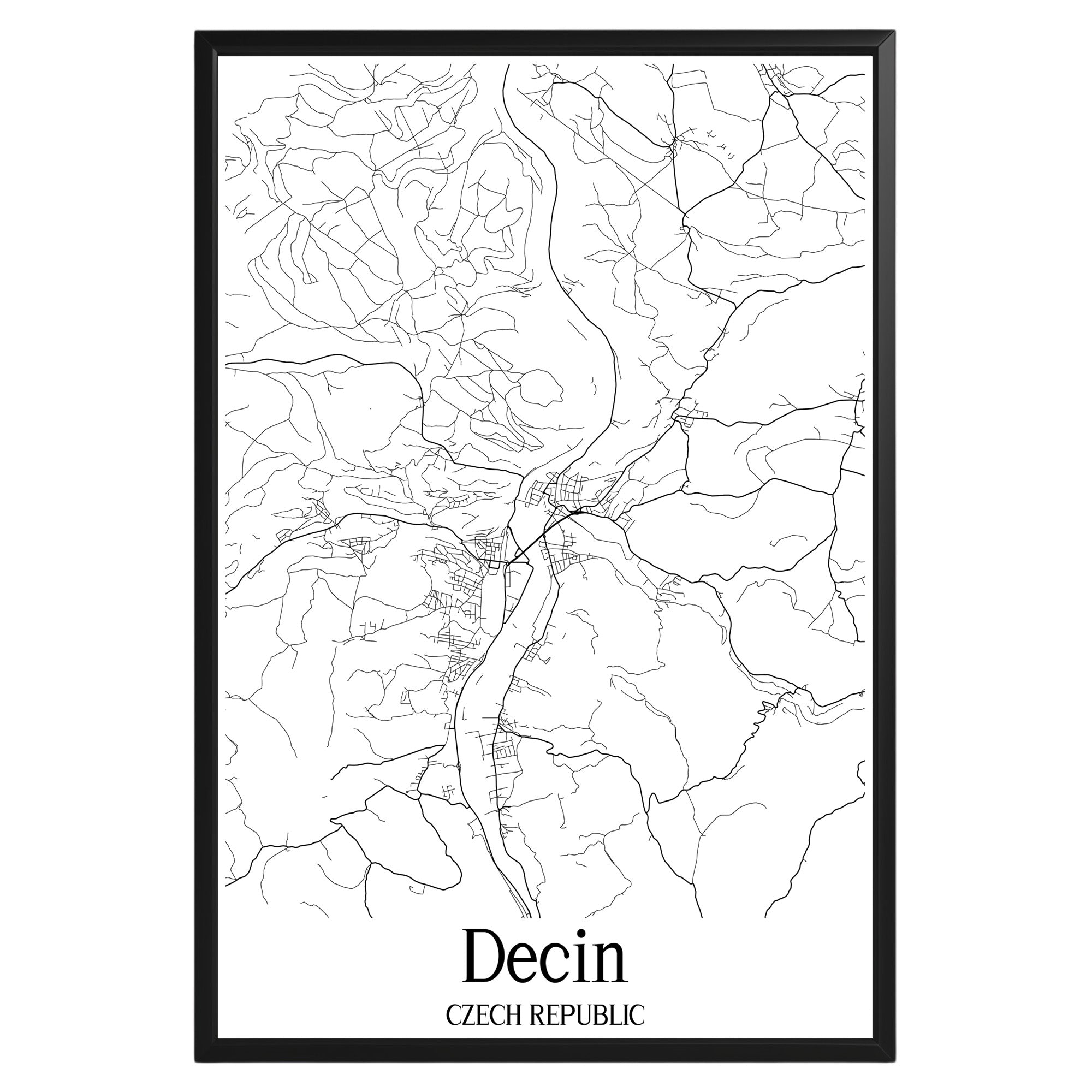 Decin Czech Republic City Map Poster - GroovyGrove