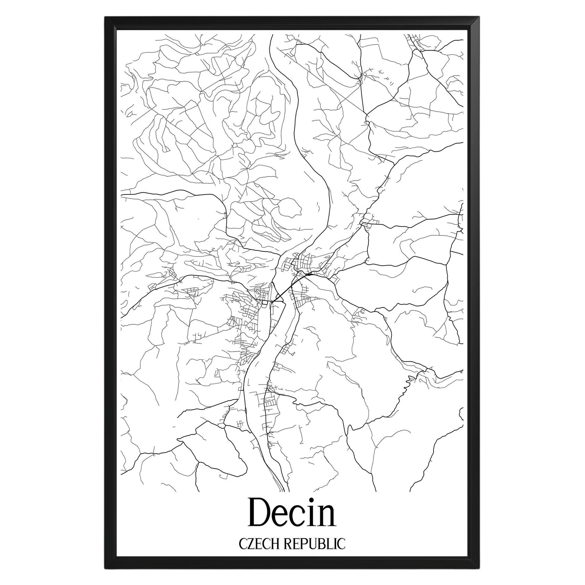 Decin Czech Republic City Map Poster - GroovyGrove