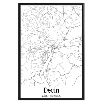 Decin Czech Republic City Map Poster - GroovyGrove