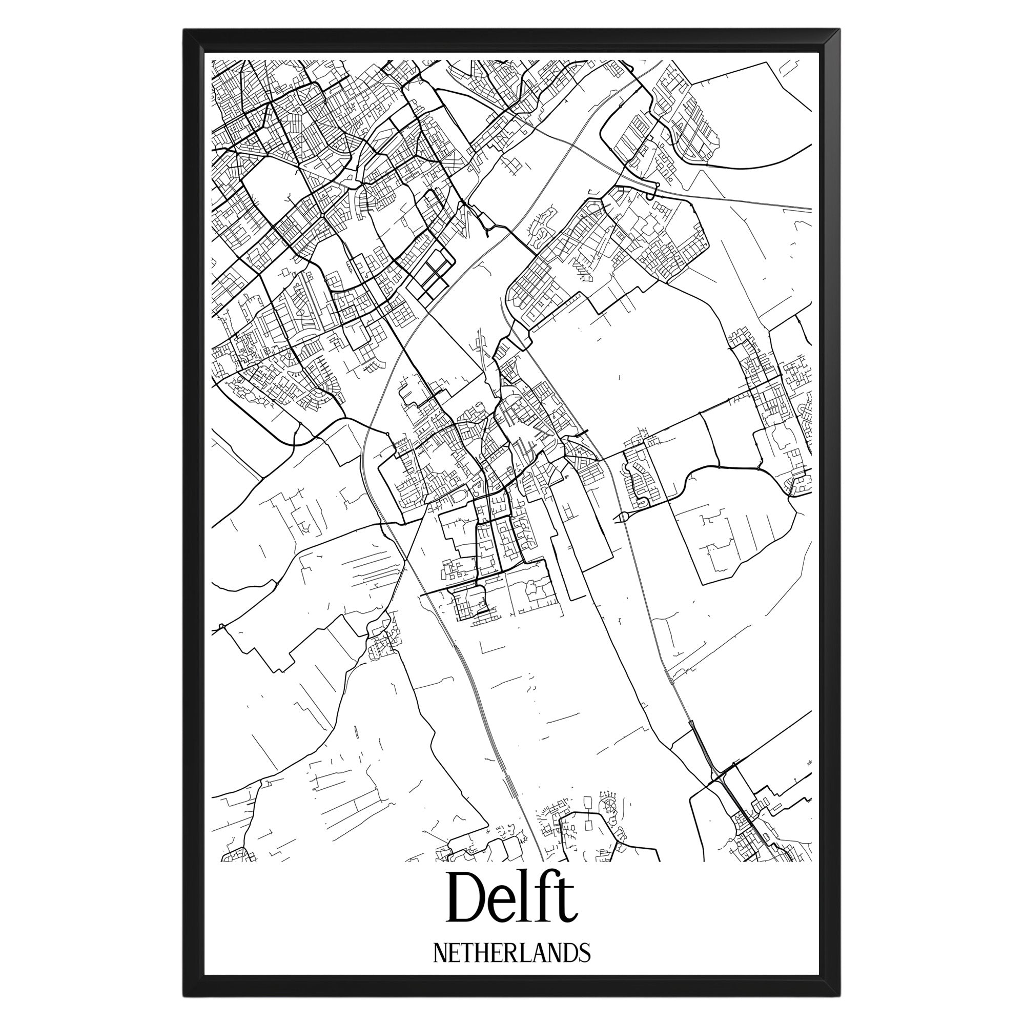 Delft Netherlands City Map Poster - GroovyGrove