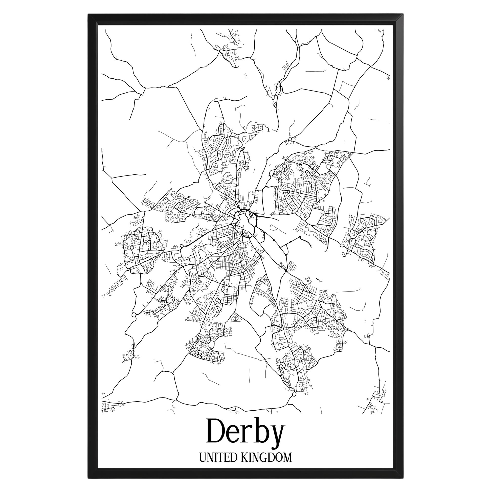 Derby United Kingdom City Map Poster - GroovyGrove