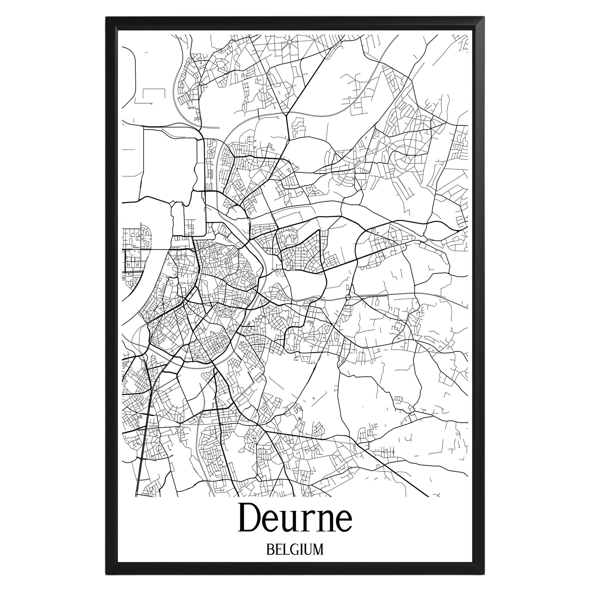 Deurne Belgium City Map Poster - GroovyGrove