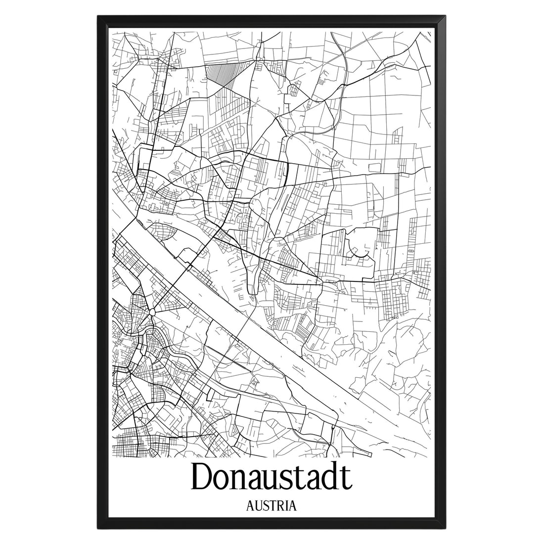 Donaustadt Austria City Map Poster - GroovyGrove