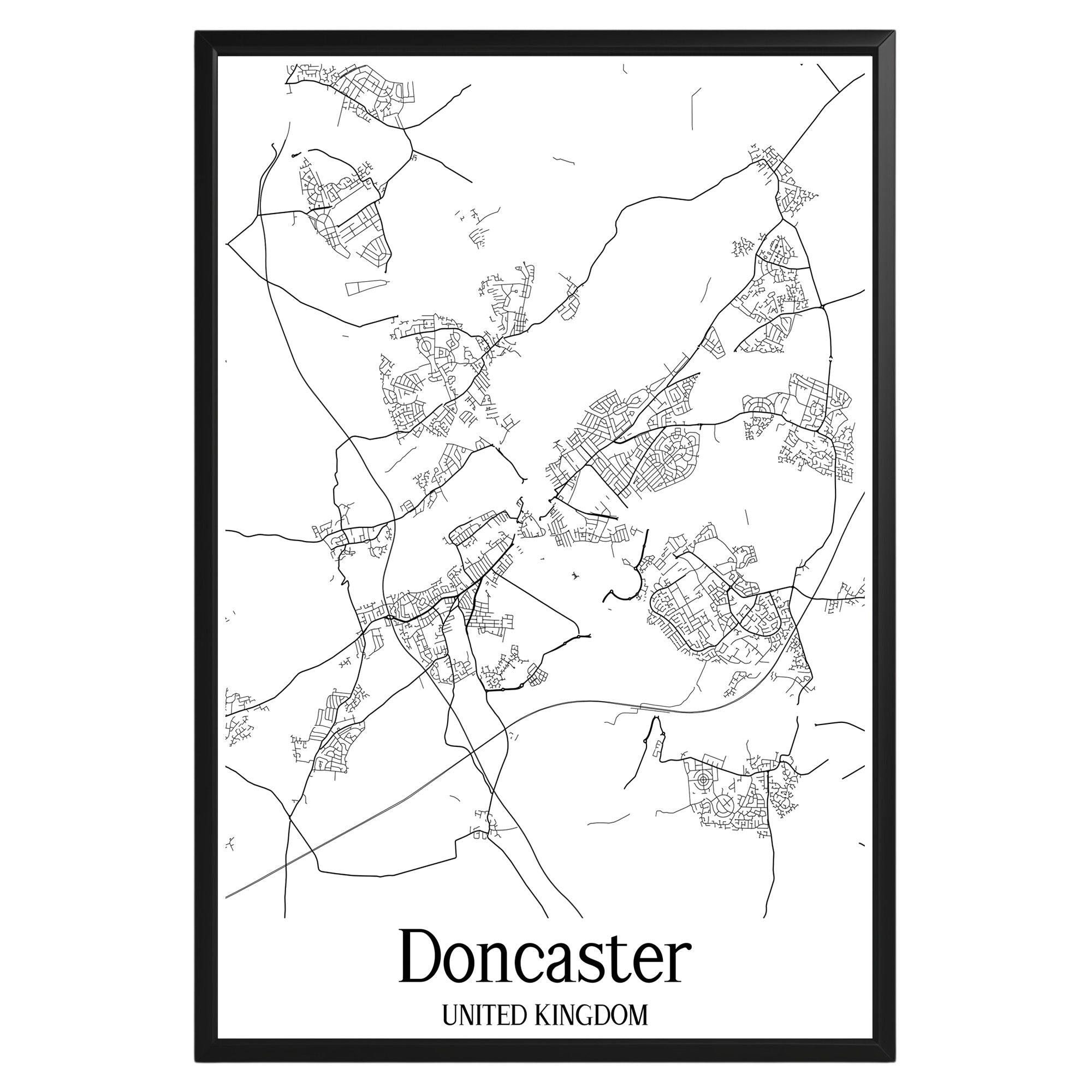 Doncaster United Kingdom City Map Poster - GroovyGrove