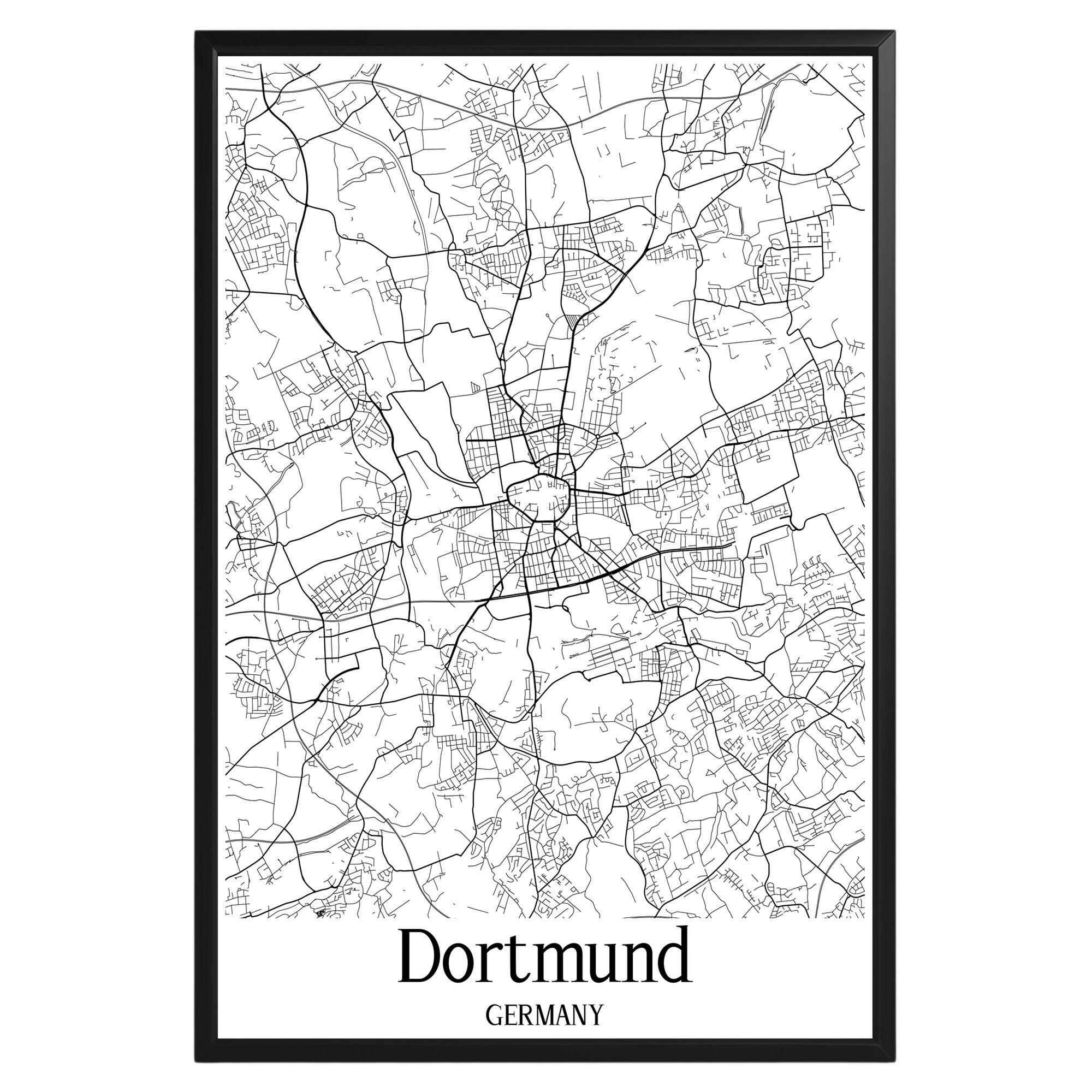 Dortmund Germany City Map Poster - GroovyGrove