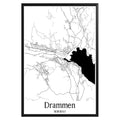 Drammen Norway City Map Poster - GroovyGrove