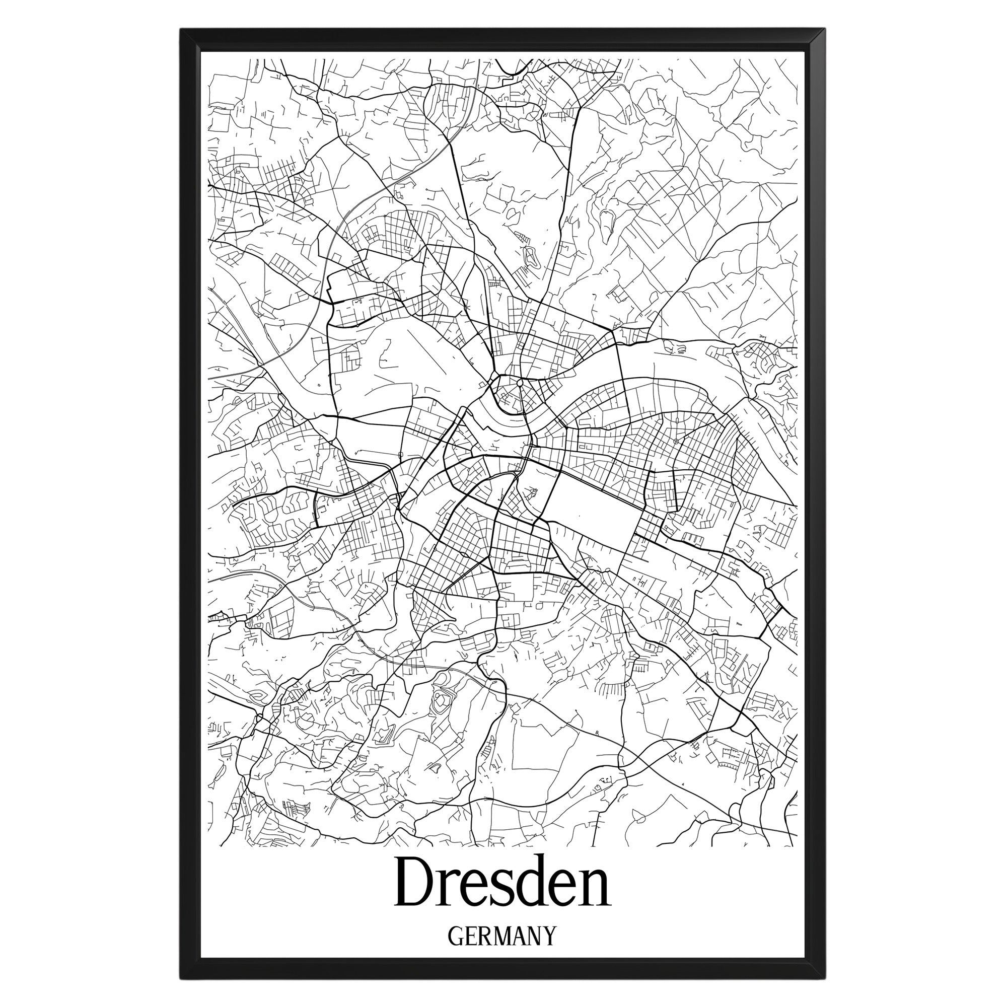 Dresden Germany City Map Poster - GroovyGrove