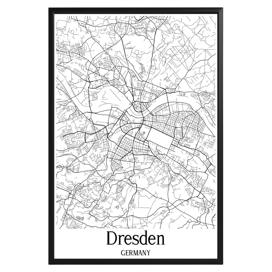 Dresden Germany City Map Poster - GroovyGrove