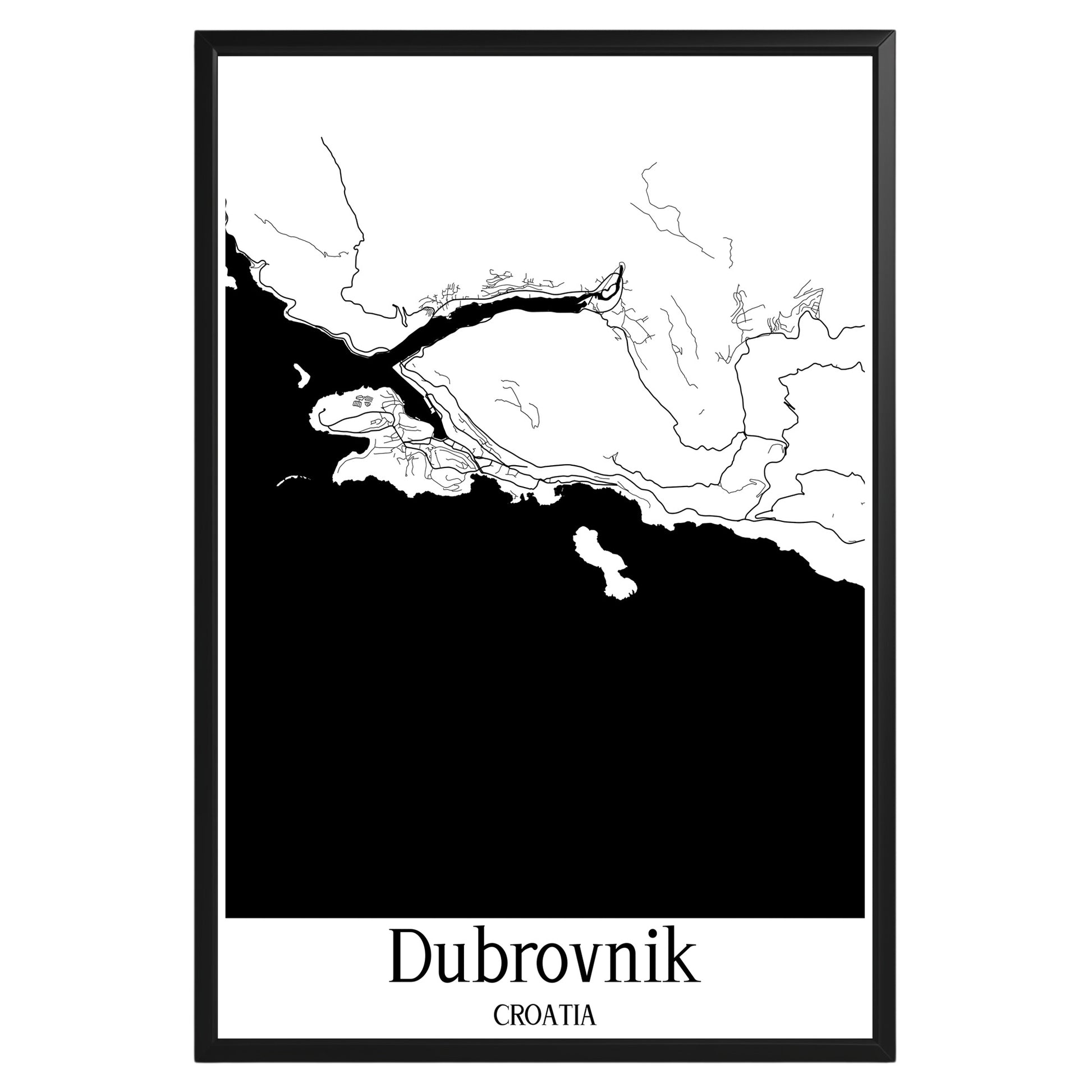 Dubrovnik Croatia City Map Poster - GroovyGrove