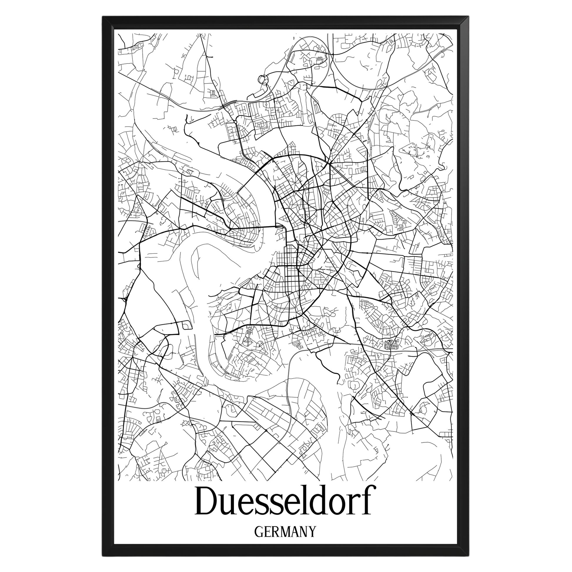 Dusseldorf Germany City Map Poster - GroovyGrove