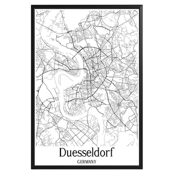 Dusseldorf Germany City Map Poster - GroovyGrove