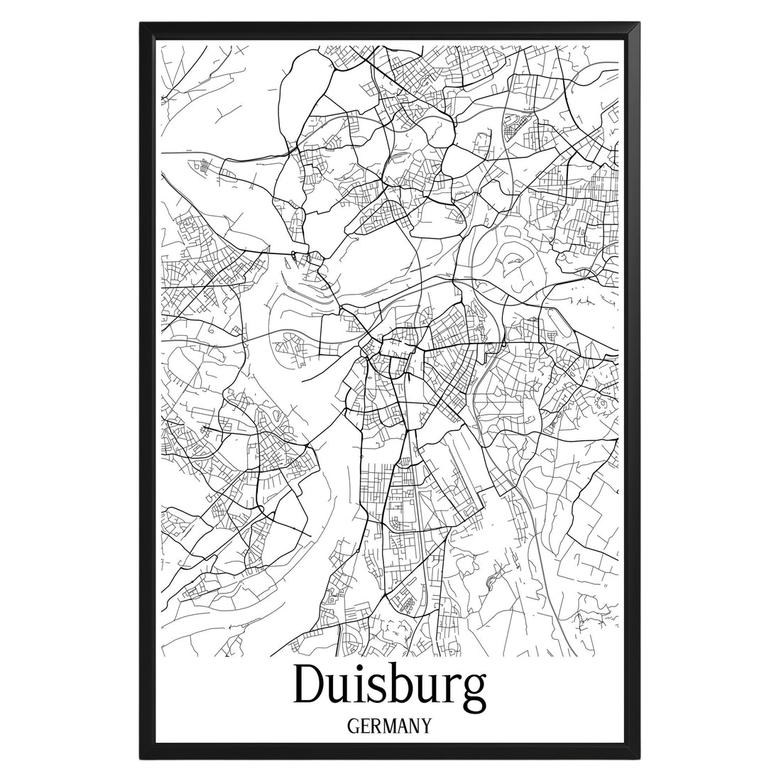 Duisburg Germany City Map Poster - GroovyGrove